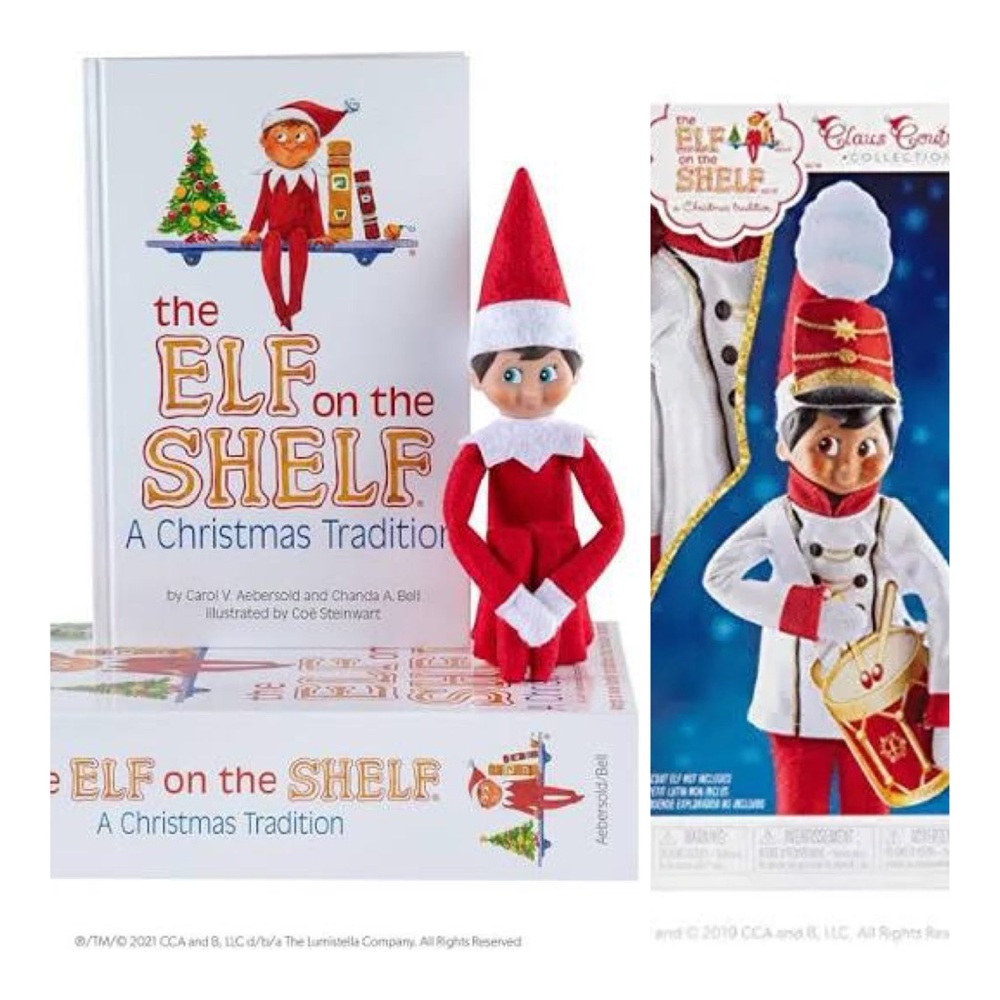 NWT Elf on the Shelf Boy + Book & Claus Couture Merry Marcher Outfit Bundle